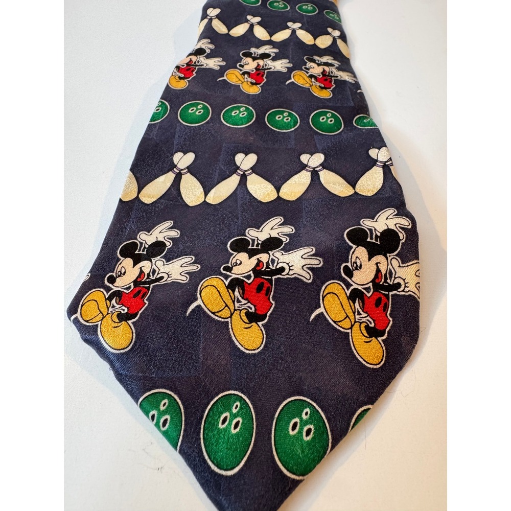Vintage Mickey Mouse‎ Bowling Silk Tie Sears Disney New With Tags